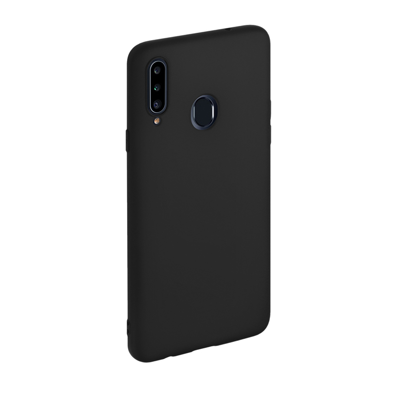 Чехол Gel Color Case для Samsung Galaxy A20S (2019), черный, PET белый, Deppa 87377