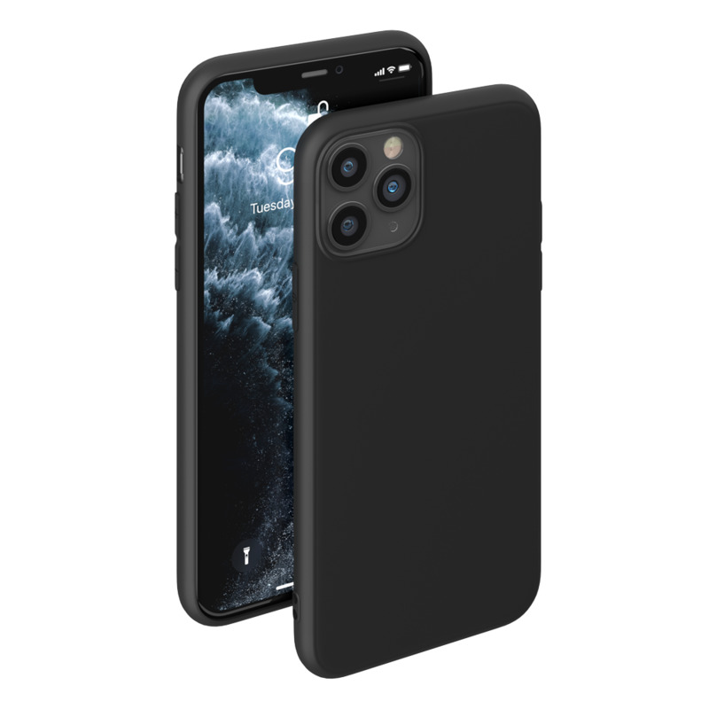 Чехол Gel Color Case Basic  для Apple iPhone 11 Pro, черный, PET белый, Deppa 87225