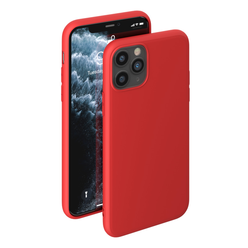 Чехол Gel Color Case Basic  для Apple iPhone 11 Pro, красный, PET белый, Deppa   87227