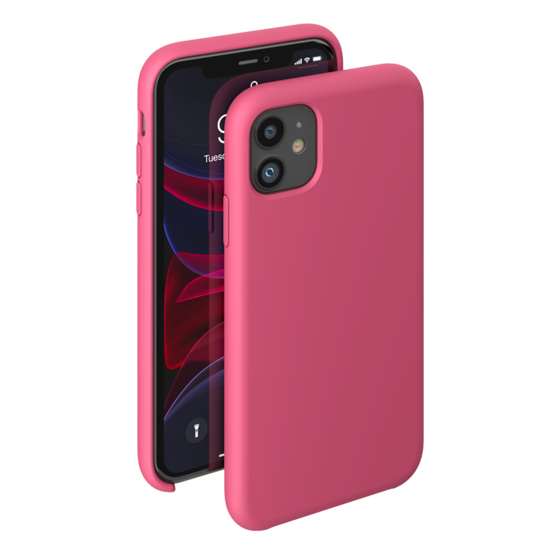 Чехол Liquid Silicone Case для Apple iPhone 11, фуксия, картон, Deppa 87303