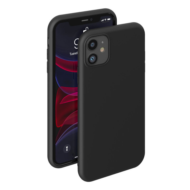 Чехол Gel Color Case Basic  для Apple iPhone 11, черный, PET белый, Deppa 87228