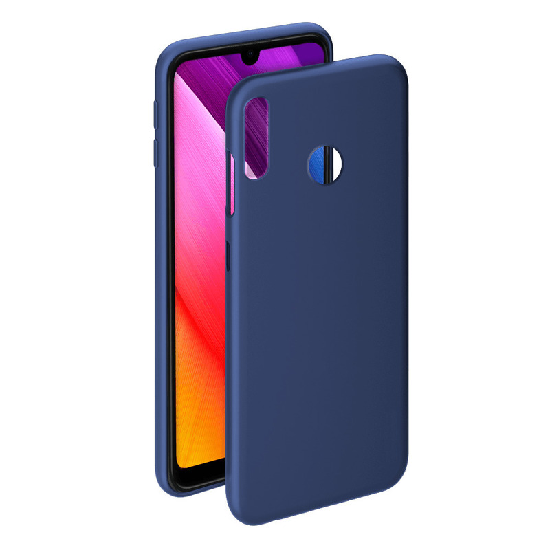Чехол Gel Color Case для Huawei Y7 (2019), синий, PET белый, Deppa 86661