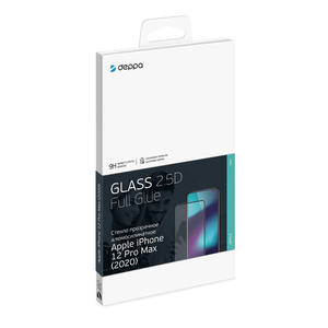 Защитное стекло 2,5D Classic Full Glue для iPhone 12 Pro Max, 0.3 мм, прозрачное, Deppa 62705
