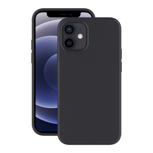 Накладка Soft Silicone для Apple iPhone 12 mini, черный, PET синий, Deppa 87773