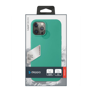Накладка Liquid Silicone для Apple iPhone 12 Pro Max, зеленый, картон, Deppa 87721