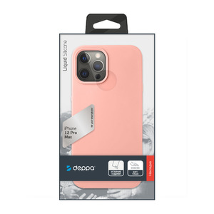 Накладка Liquid Silicone для Apple iPhone 12 Pro Max, розовый, картон, Deppa 87713