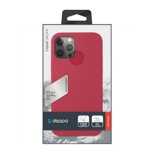 Накладка Liquid Silicone для Apple iPhone 12 Pro/12, красный, картон, Deppa 87780