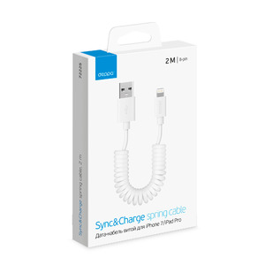 Дата кабель витой для iPhone/iPad, 2м, 8pin Deppa 72225