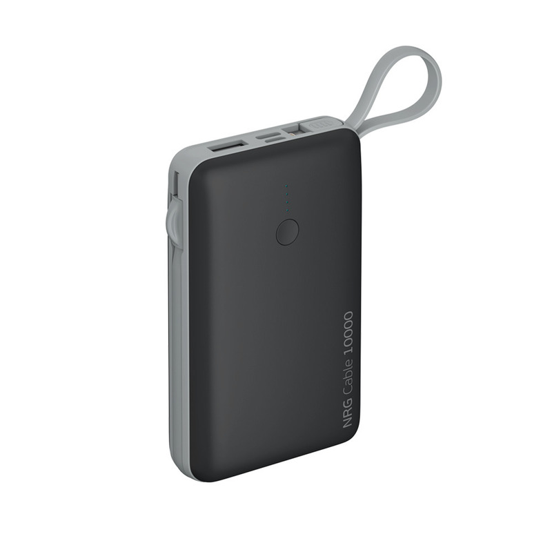 Внешний АКБ NRG Cable 4 в 1 10000 mAh, 2.1A, USB, Lightning, type-C, microUSB, серый, Deppa, 33561