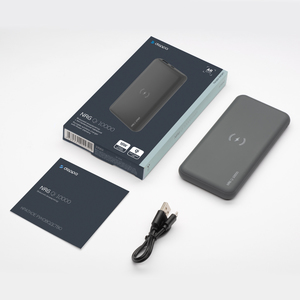 Внешний АКБ NRG Qi 10000 mAh, QC 3.0, Power Delivery 18W, Qi 10W, графит, Deppa 33552