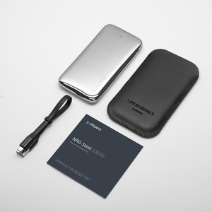 Внешний АКБ NRG Steel 10000 mAh, 3A, USB, type-C, зеркальный, Deppa, 33558