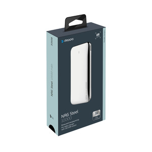 Внешний АКБ NRG Steel 10000 mAh, 3A, USB, type-C, зеркальный, Deppa, 33558
