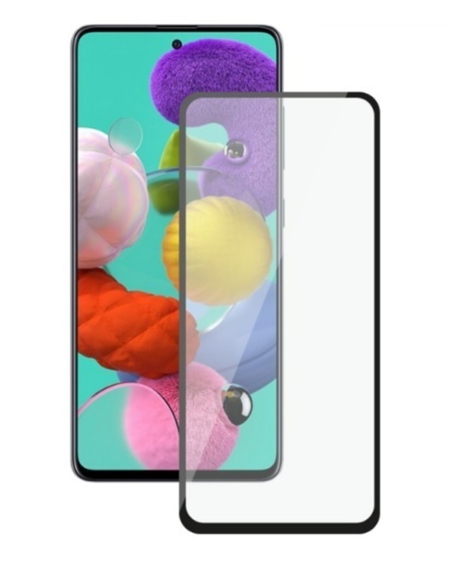 Защитное стекло 3D Full Glue для Samsung Galaxy A51 (2020), 0.3 мм, черная рамка, Deppa 62624
