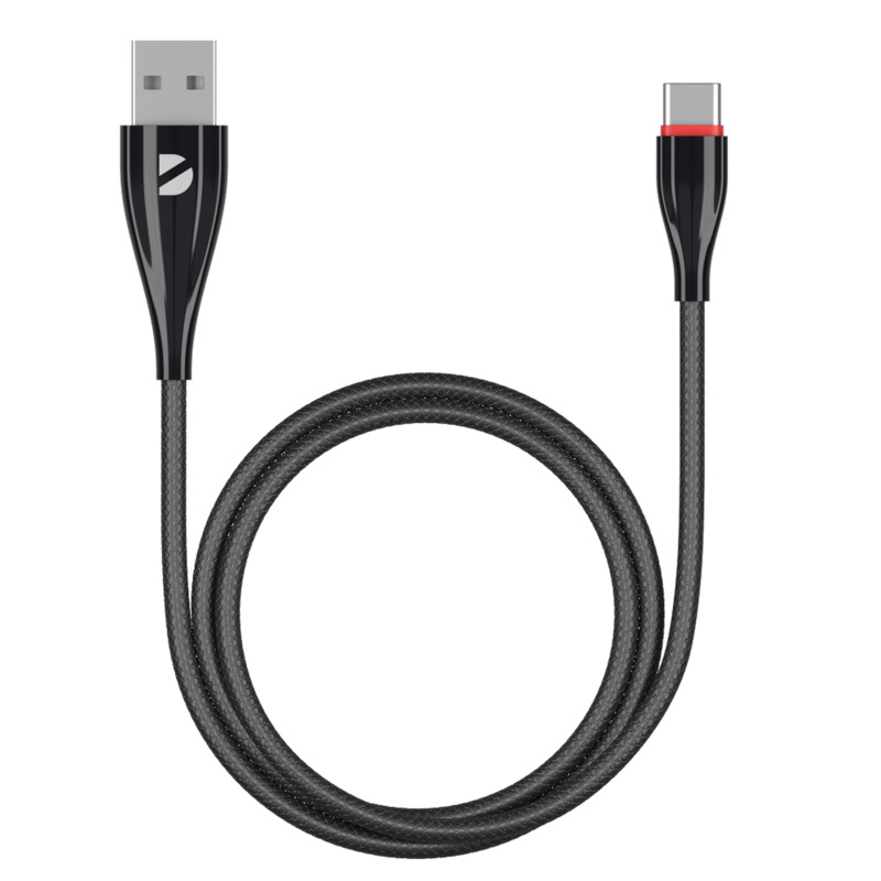 Дата-кабель Ceramic USB - USB-C, 1м, черный, Deppa