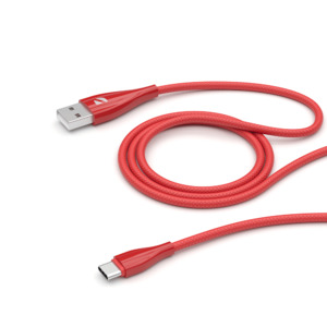 Дата-кабель Ceramic USB - USB-C, 1м, красный, Deppa