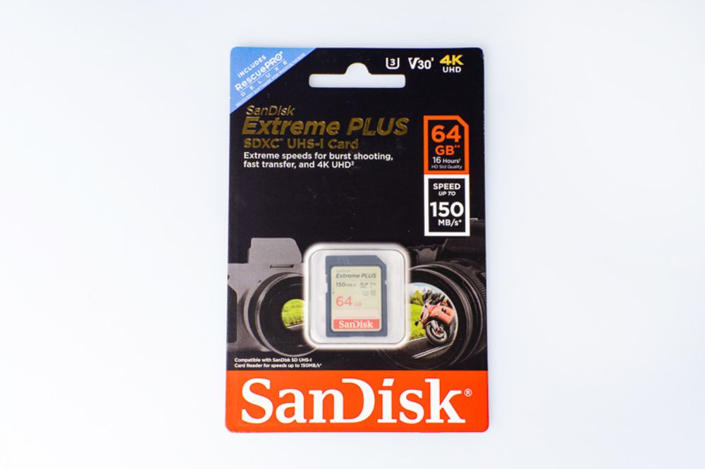Флеш-накопитель Sandisk Карта памяти Sandisk Extreme Plus SDXC Card 64GB, 150MB/s V30 UHS-I U3
