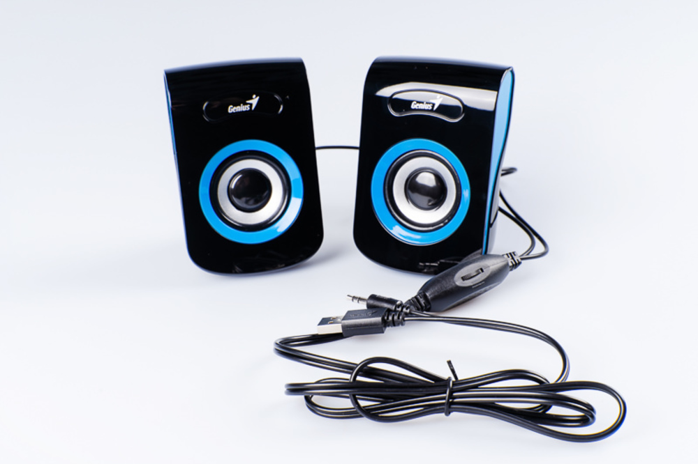 Колонки Genius SP-Q180, 2.0, 2 x 3W RMS, USB-power, Blue
