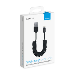 Дата-кабель USB - microUSB, витой, 1.5м, черный, Deppa, 72123