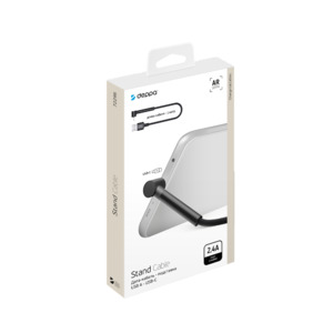 Дата-кабель Stand USB - USB-C,  подставка, алюминий, 1м, черный, Deppa 72295