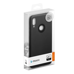 Чехол Gel Color Case для Xiaomi Redmi Note 7 (2019), черный, PET белый, Deppa 87145