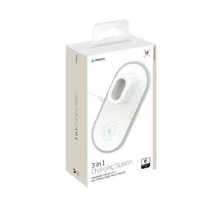 Зарядная станция для 3 в 1: iPhone, Apple Watch, Airpods, беспроводная, 15W, белый, Deppa 24006