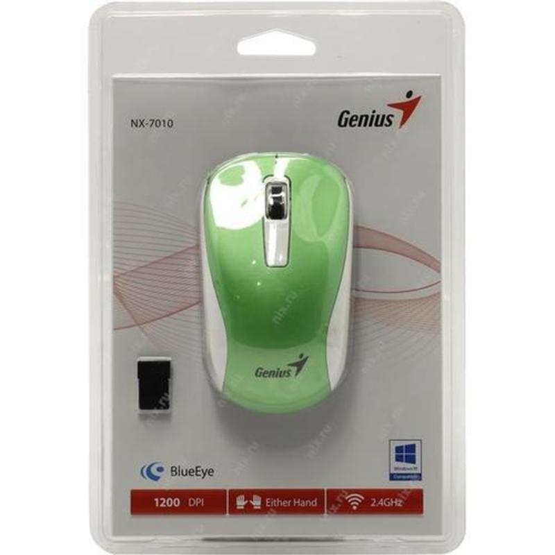 Мышь Genius беспроводная NX-7010 (бирюзовый металлик, BuleEye 1200 dpi) (31030114109)