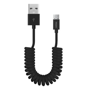 Дата-кабель USB - micro USB, витой, 2м, черный, Deppa 72228
