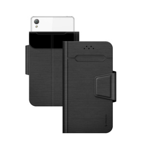 Чехол-подставка для смартфонов Wallet Fold M 4.3''- 5.5'', черный, Deppa, 87005